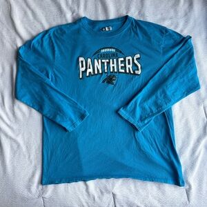 NFL Carolina Panthers Graphic Long Sleeve Blue Shirt Men's Size XL Team Apparel